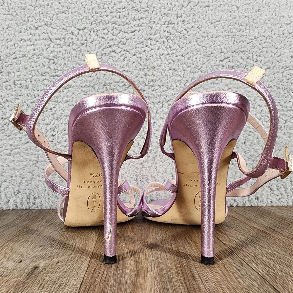 SJP by Sarah Jessica‎ Parker Metallic Lavender Heels Strappy Sandals Shoes 37.5